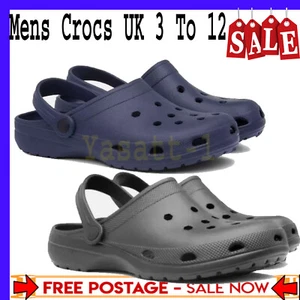 Mens Work Clog Summer Clogs Womens Sandals Shoes Breathable Crocs UK Size 3-12 - Picture 1 of 34