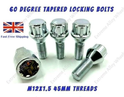 Wheel Locking Bolts Fits Skoda Citigo Favorit Felicia M12x1.5 45mm Threads alloy - Image 1 of 4