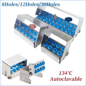 Bloque esterilizador caja de desinfección soporte para fresas taladros implantes dentales 8/12/30 agujeros - Imagen 1 de 17