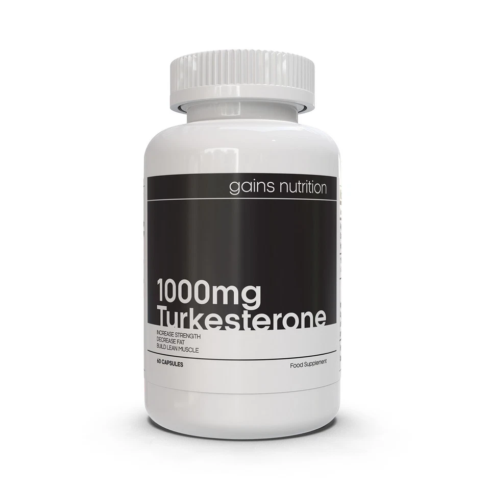 Gains Nutrition Turkesterone Muscle Body Building Supplement - 60 Capsules 500mg