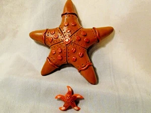 Steampunk Seestern Eiche Polymer Ton Set Menge 2 Mini Stern Meer Leben USA - Bild 1 von 7
