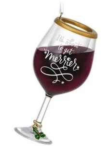 Hallmark Keepsake Holiday Cheer Liquid Wine Glass Ornament Dated 2020 NIB🍷 - Imagen 1 de 12