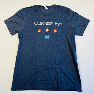 Bella + Canvas Mens Shirt L Cerity Zelda It's Dangerous to Go Alone Take This - Picture 1 of 9
