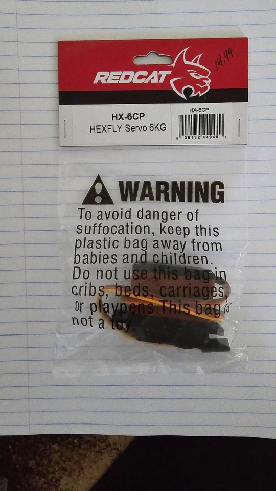 REDCAT RACING HEXFLY Standard Steering Servo 6KG (HX-6CP) Volcano Tornado  - Image 1 of 1