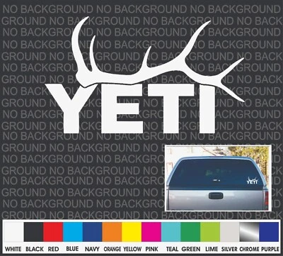 DECALS 1001 YETI Elk Deer Hunting Boat Cooler Car Truck Window Decal Sticker Laptop 12