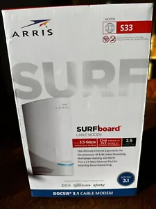 ARRIS SURFboard S33 v2 2.5G DOCSIS 3.1 Cable Modem 3.5 Gbps - Picture 1 of 5