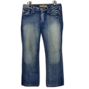 Big Star Damen Maddie Boot Mid-Rise Jeans Y2K Knopf Pattentaschen verwaschen 33x30 - Bild 1 von 12