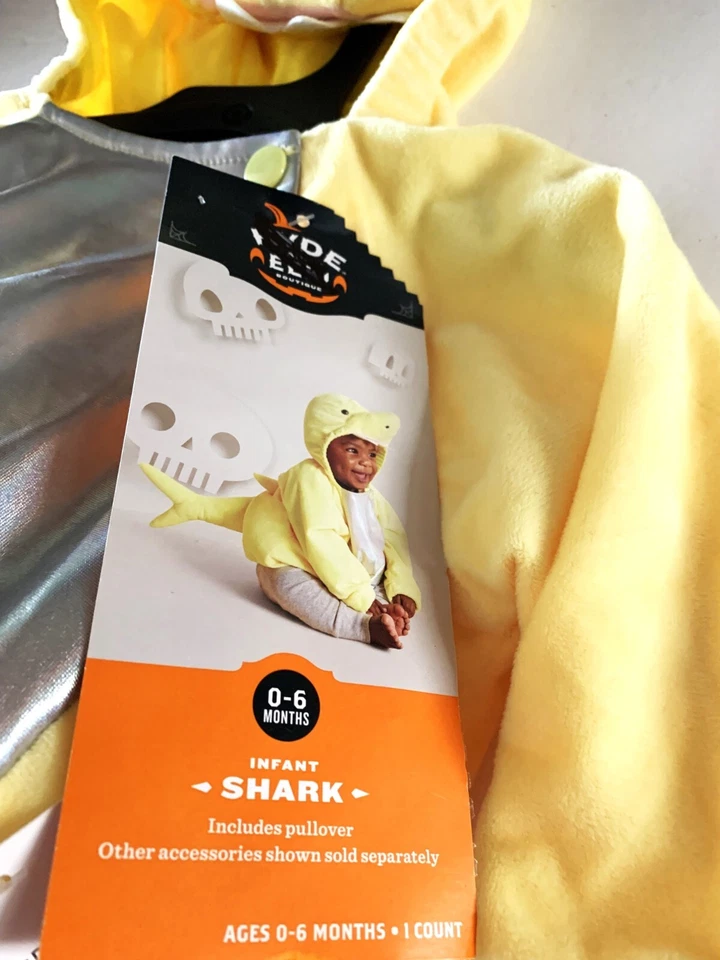Halloween Baby Shark Pullover Costume 0-6m Hyde & EEK Boutique