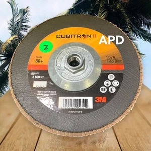 Lot of 2 3M 967A 7"x5/8-11 80+ Grit T27 Hubbed Cubitron II Flap Disc 55610 - Picture 1 of 1