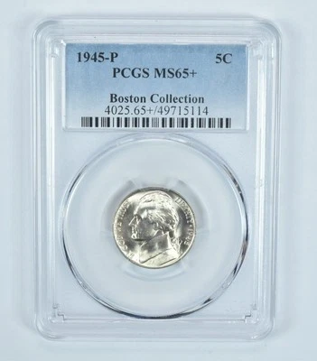 1945-P Jefferson Nickel Boston Collection MS65+ PCGS Blue Label - Image 1 of 4