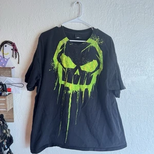 No Fear Tshirt Men’s Size X-Large Black Neon Glow Skull Graffiti Spray - Picture 1 of 4