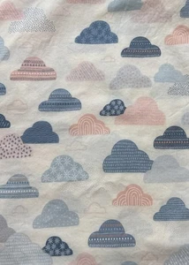 Wild and Free by Abi Hall Pink Blue Clouds White Cotton Fabric BT Half Y #19 - Picture 1 of 5