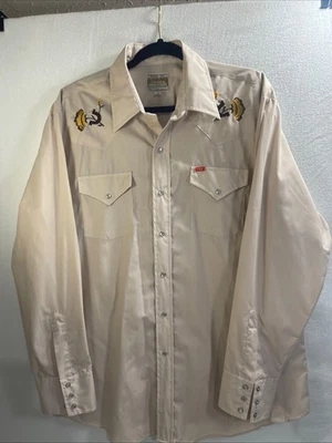 Ely Big Horn Vintage Western Men’s XL Shirt Pearl Snap Embroidered - Image 1 of 4