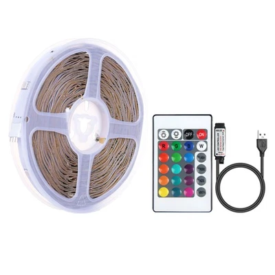 5V USB LED Strip Lights RGB Lighting Tape TV Cabinet Kitchen Docoration 16ft - Image 1 of 4
