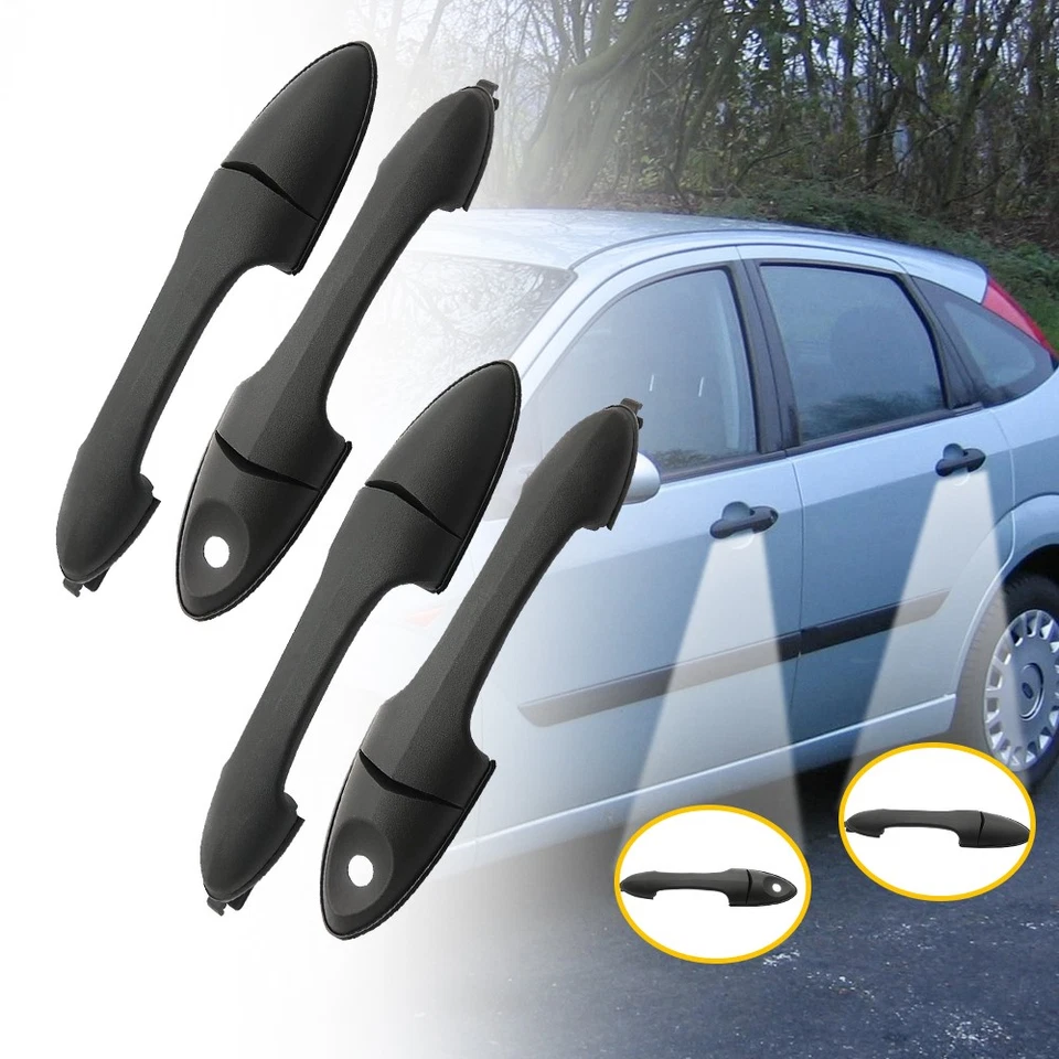 Дверная ручка с замочной скважиной передняя 2000-2007 Ford Focus / задняя левая / правая черная - Изображение 1 из 4