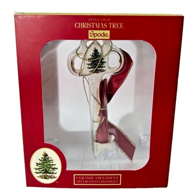 Spode Ornament Our New Home Key 2025 Ceramic Gold Accents Christmas Tree Unused - Image 1 of 4