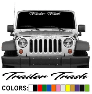 Trailer Trash Script Windshield Decal Sticker | Diesel Turbo Truck Car SUV | USA - Bild 1 von 2