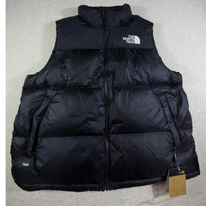 NWT The North Face Men’s XXL Black 700 Down Packable Retro Nuptse Puffer Vest - Picture 1 of 10