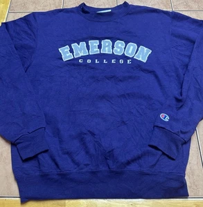 Champion Emerson College Sweatshirt Gr. Small Langarm Löwen Lila Champion - Bild 1 von 7