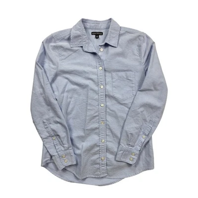 J. Crew Mercantile Oxford Blue Chest Pocket Button Up L/S Blouse Women's Size XS - Image 1 of 4