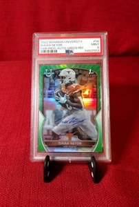 2022 Bowman Chrome U Isaiah Neyor 1st Auto Green Refractor #/99 PSA 9 Texas - Picture 1 of 3
