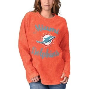 Miami Dolphins G-III 4Her by Carl Banks Womens Orange Cord Pullover Sweatshirt - Picture 1 of 7