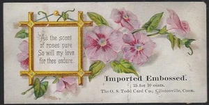 O.S. Todd Card Company Flowers and Poem Victorian Trade Card - Picture 1 of 2