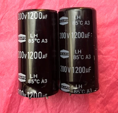 2 piezas 200V 1200uF 85C 24x50mm OEM QSC K12.2/10.2/8.2 Seires. Condensador a presión Foto 1 de 3