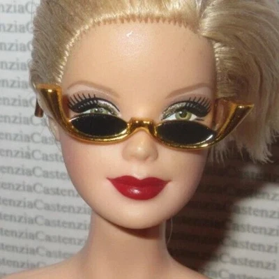 GAFAS BARBIE DOLL YOU CREATES BASICS MARCO DE ABUELA NEGRO DORADO GAFAS DE SOL DE MODA Foto 1 de 4