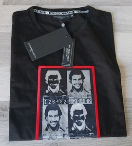 Camiseta mediana Alessandro Zavetti para hombre El Padrón 100 % algodón mercerizado negra - Imagen 1 de 15