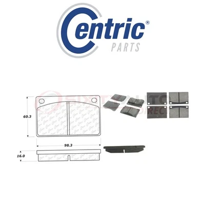 Centric Semi Metallic Brake Pads w Shims for 1990-1993 Volvo 240 2.3L L4 - aj Foto 1 de 4