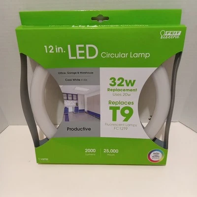 FEIT ELECTRIC 12 In CIRCULAR Fluorescent Lamp 32w T9 Cool White FC12T9 - Image 1 of 2