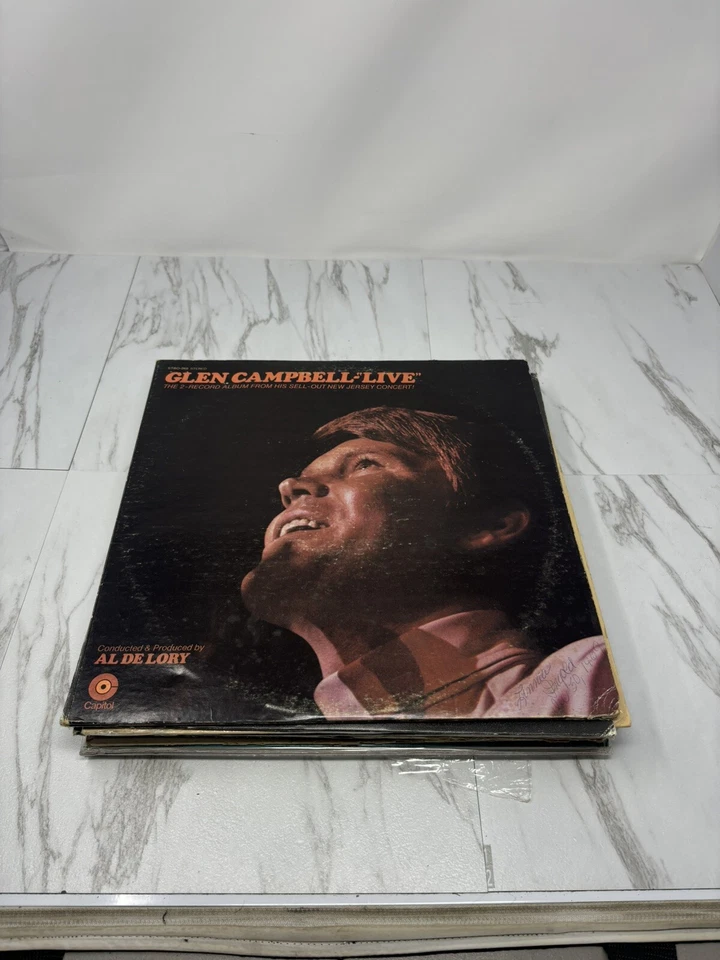 “GLEN CAMPBELL LIVE”1969 NJ Concert 2 LPs (CAPITOL)No Skipping! Vinyl Shines EX+ Foto 1 de 1