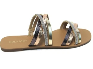 Thalia Sodi Nari Flat Slide Sandal (Women's) - Metallic Multi - Sz 9 M - Picture 1 of 9