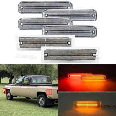 For Chevy GMC C/K R/V 30 3500 Trucks w/Dually Bed LED Side Marker Lights Clear - Image 1 of 4