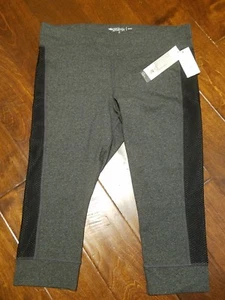 New IDEOLOGY Gray & Black Cropped Leggings Capri Yoga Pants Women's Size XS L 1X - Picture 1 of 5