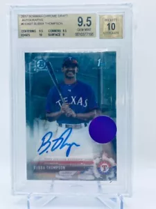 2017 Bowman Chrome Draft Autograph BUBBA THOMPSON BGS 9.5 Rangers 2 availble - Picture 1 of 2