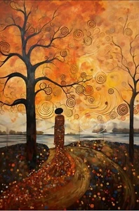 Canvas Wall Art SUNSET OVER THE LAKE by GUSTAV KLIMT 12 x 16 599 - Picture 1 of 3