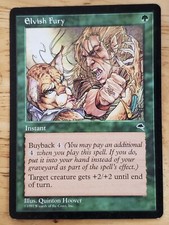 1x MTG Magic The Gathering Elvish Fury [Tempest] Collectible Trading Card