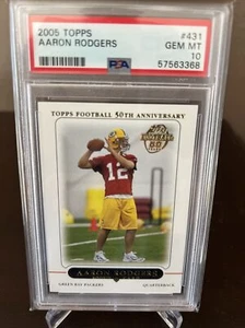 2005 TOPPS AARON RODGERS RC ROOKIE CARD #431 PSA 10 GEM MINT PACKERS - Picture 1 of 3