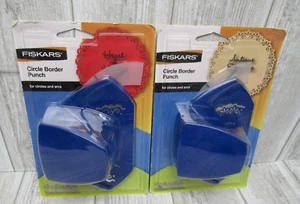 Lote de 2 álbumes de recortes Fiskars Circle Border Punch corazón de corazones elegancia antigua - Imagen 1 de 2