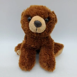 Aurora Plush Grizzly Bear Beanbag Stuffed Animal Toy 8" - Picture 1 of 12