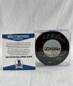Teemu Selänne "the Finnish Flash" HOF Anaheim Ducks Signed Auto Puck Beckett COA - Picture 1 of 7