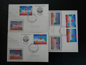 modern art paintings Folon Philexfrance set of 3 maximum card France 1982 - Picture 1 of 1