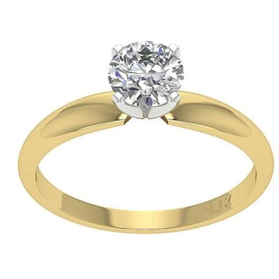 I1 J 0.70Ct GIA Certified Round Diamond Solitaire Engagement Ring 14K Solid Gold - Image 1 of 4