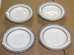 4 Wedgwood Bone China Made in England R4340 Kolonnade schwarzer Rand Suppenschalen - Bild 1 von 4