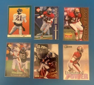 Lote de tarjetas de fútbol americano Deion Sanders (11) HOF Falcons Cowboys Niners (S666) - Imagen 1 de 2