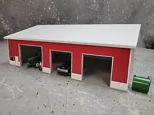1/64 Custom scratch built 60x80 building White & Red 3 Door With Floor - Picture 1 of 6