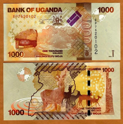 Uganda, 1000 (1,000) Shillings, 2021, P-49-New, UNC Antelopes Cover