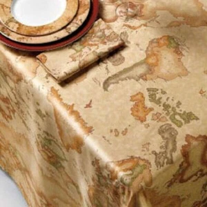 Tovaglia plastificata in PVC 100% Cotone ALVIERO MARTINI 1^ CLASSE PANGEA CIRE' - Foto 1 di 6